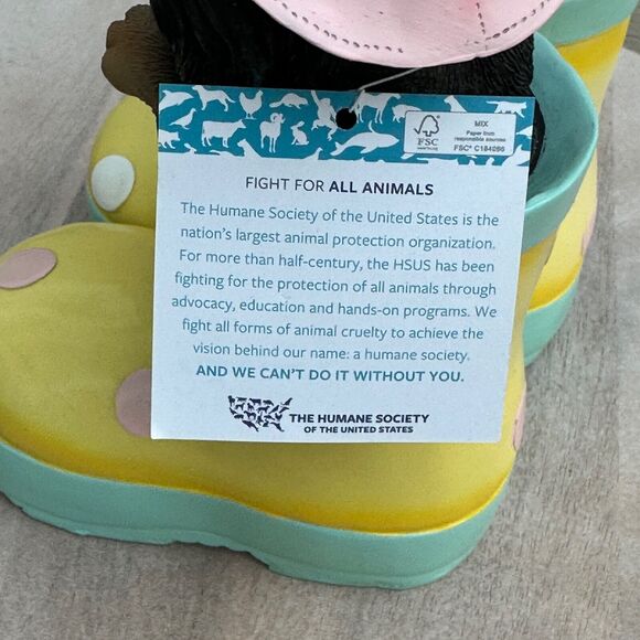 Dachshund & Pug In Rainboots Humane Society Figure Spring Dog Statue - Picture 11 of 12